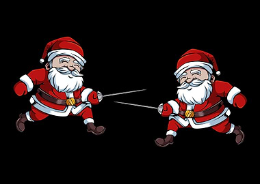Fencing Santa Christmas