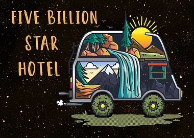 Van with nature sceneries