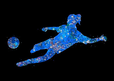 Soccer player girl blue