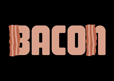 Bacon Lettering Meat Pig