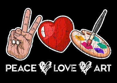 Peace Love Art Gift For Ar
