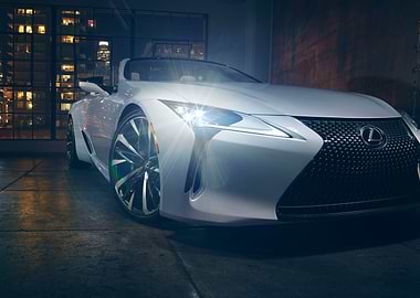 White Lexus LC 2019 light