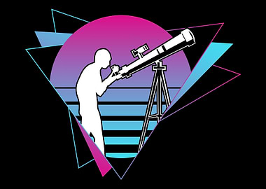 Telescope Vaporwave Retro