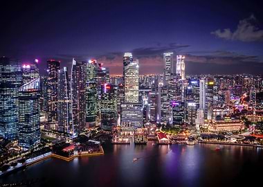Singapore Asia Night City
