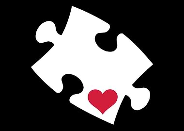 Jigsaw puzzle piece heart