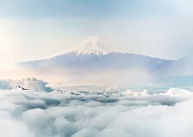 Mount Fuji above the cloud