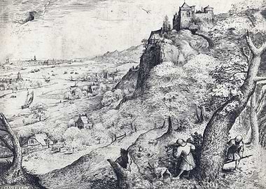Landscape with rabbit hunt