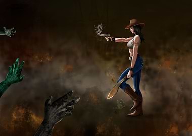 Huntress with machete