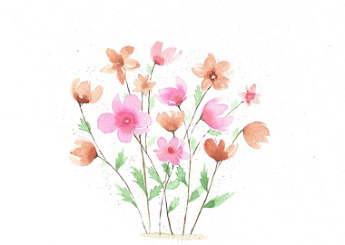 Peach and pink flowers