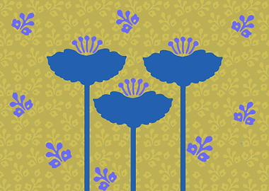 Tall Blue Flowers Japanese