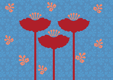 Tall Red Flowers Japanese