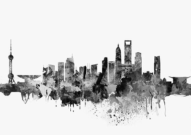 Shanghai China in Black