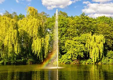 LGBT colors flag fountain