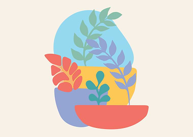 Colorful Potted Plants