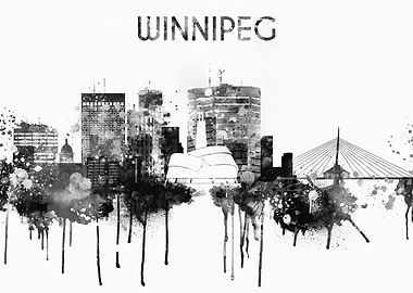Winnipeg Canada in Black