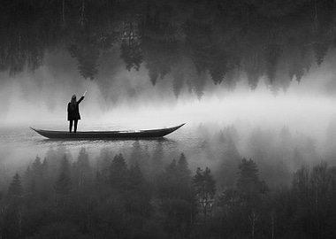 in the middle of the woods