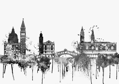 Venice Italy in Black