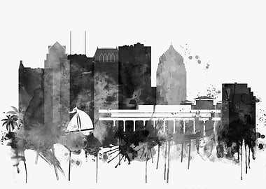 Tampa Florida in Black