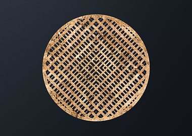 Gold Geometric Glyph Sign