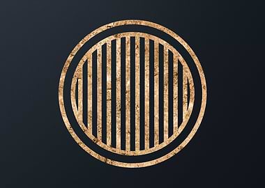 Gold Geometric Glyph Sign