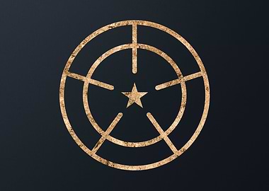 Gold Geometric Glyph Sign