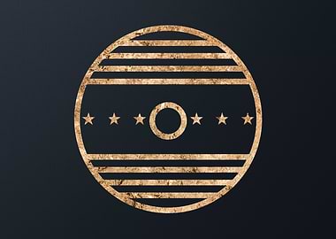 Gold Geometric Glyph Sign