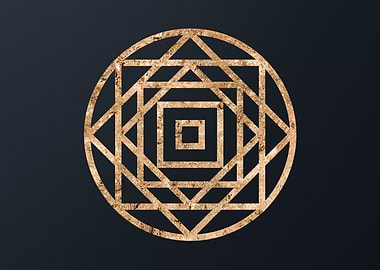 Gold Geometric Glyph Sign