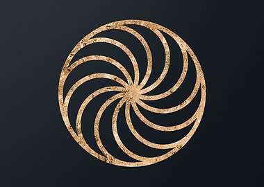 Gold Geometric Glyph Sign