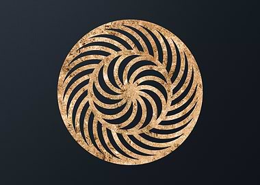 Gold Geometric Glyph Sign