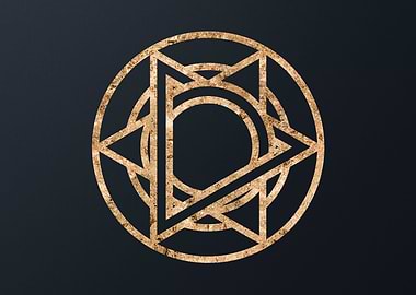 Gold Geometric Glyph Sign