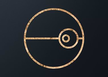 Gold Geometric Glyph Sign