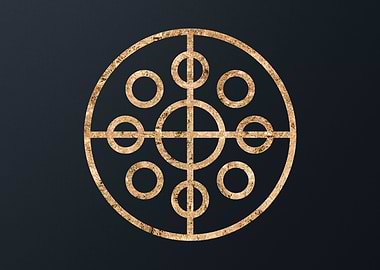 Gold Geometric Glyph Sign
