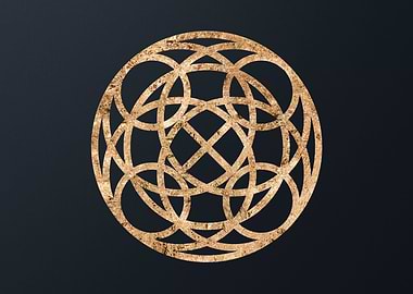 Gold Geometric Glyph Sign