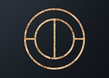 Gold Geometric Glyph Sign