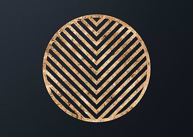 Gold Geometric Glyph Sign