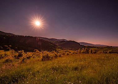 Sunset in the mountains