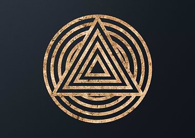 Gold Geometric Glyph Sign