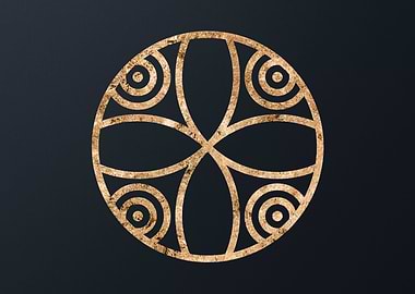 Gold Geometric Glyph Sign