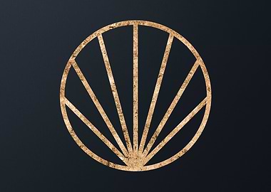 Gold Geometric Glyph Sign