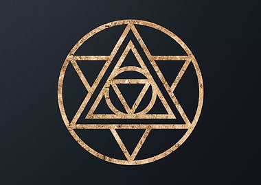 Gold Geometric Glyph Sign
