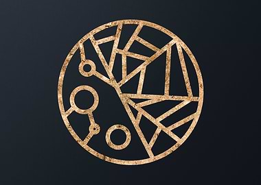 Gold Geometric Glyph Sign