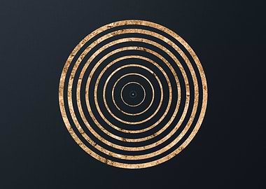 Gold Geometric Glyph Sign