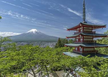 Pagoda and Mt Fuji