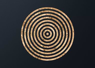 Gold Geometric Glyph Sign