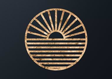 Gold Geometric Glyph Sign