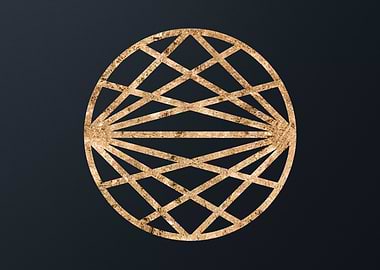 Gold Geometric Glyph Sign