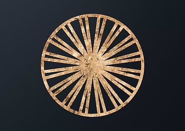 Gold Geometric Glyph Sign