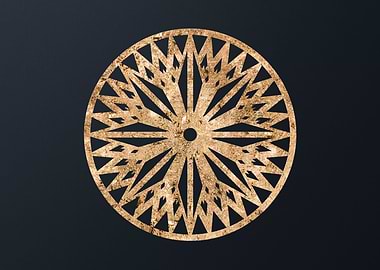 Gold Geometric Glyph Sign