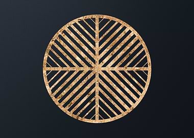 Gold Geometric Glyph Sign