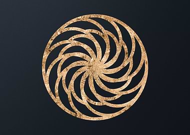 Gold Geometric Glyph Sign